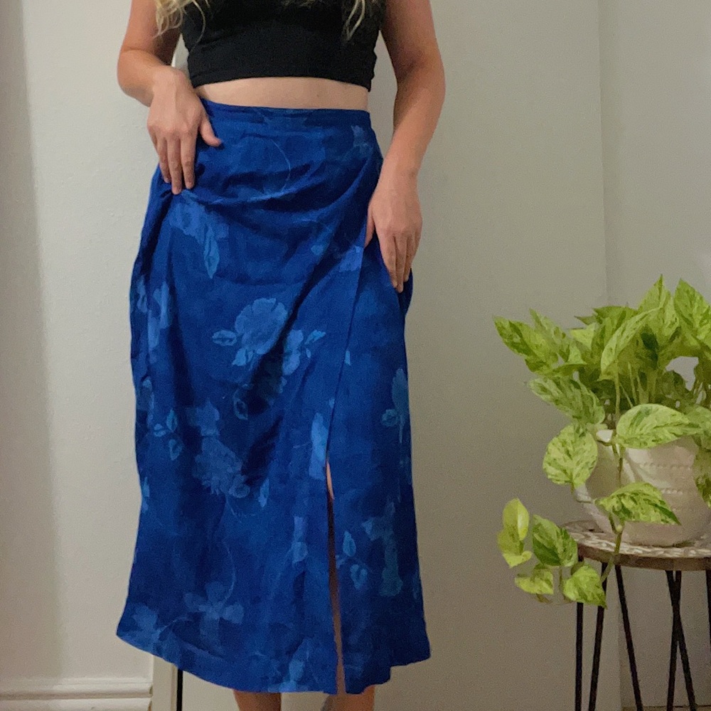 blue midi skirt